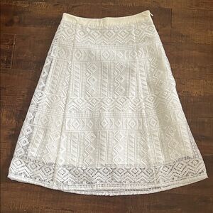 Madewell White Lace A-Line Skirt